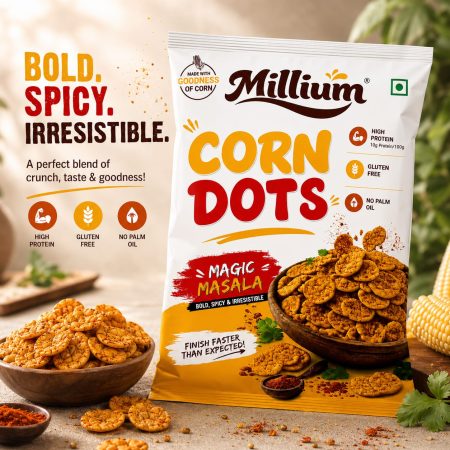 MILLIUM Corn Dots Magic Masala (Pack of 4)